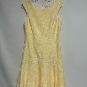 Yellow Floral Sleeveless Dress size 8